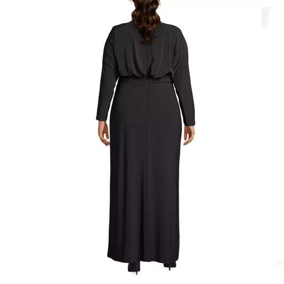 Betsy & Adam Womens Black Embellished Formal Dress Gown Plus 16W - Picture 2 of 12